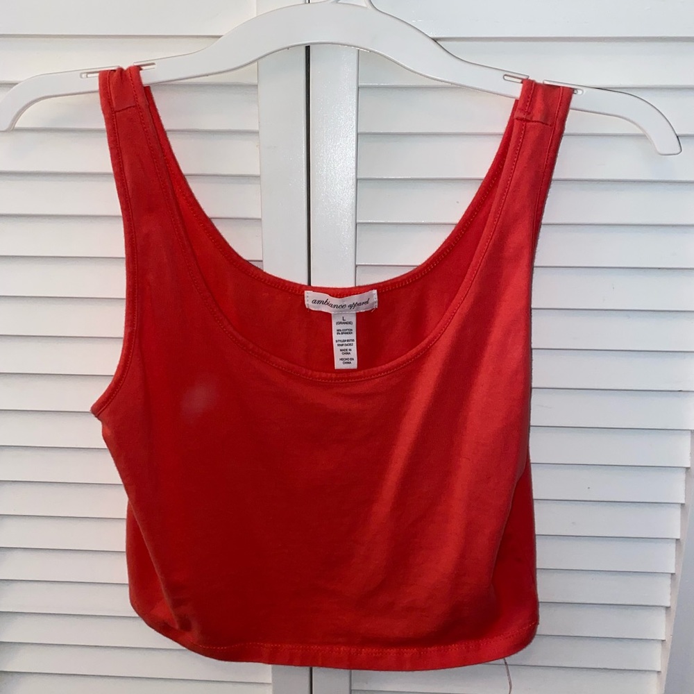 Ambiance Apparel Coral Cropped Tank